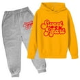thumbnail image 1 of Hienoo Big Girls Valentine's Day Sweatsuits Letter Print Hoodie Sweatpants 2Pcs Outfits, 1 of 2