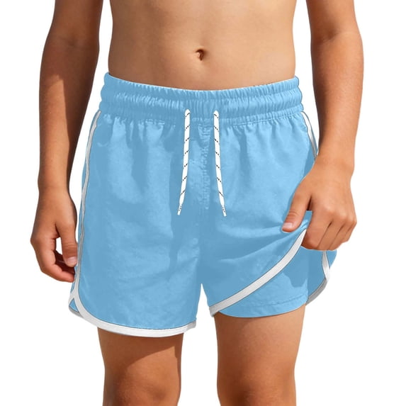 Hienoo Boy'S Sporty Swim Trunks with Compression Liner Quick-Dry Swim Shorts, Sizes 9-16
