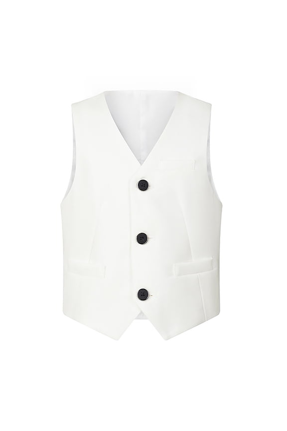 Boy's 4 Button Formal Suit Vest Party Wedding Single Waistcoat, Sizes 2-16
