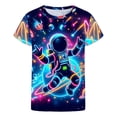 thumbnail image 1 of Hienoo Boy's Astronaut Print T-Shirt Short Sleeve Crewneck T Shirt Graphic Tee, Sizes 2-13, 1 of 5