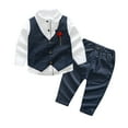 thumbnail image 1 of Hienoo Boys' 3-Piece Dressy Outfit Set Formal Long Sleeve Button-Down Shirt & Vest & Suspenders Pants, 1 of 3