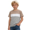 thumbnail image 1 of Hienoo Boys Casual Short Sleeve T-Shirt Summer Color Block Crew Neck T Shirt, Sizes 3-13, 1 of 3