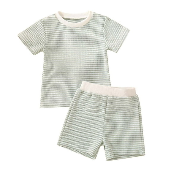 Hienoo Boys Casual Summer Outfits Breathable Short Sleeve T-Shirt Shorts Set