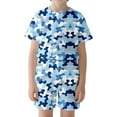thumbnail image 1 of Hienoo Boys Girls Camouflage Short Sleeve Summer Camps Training Shorts Outfits, Sizes 3-13, 1 of 4