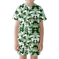thumbnail image 1 of Hienoo Boys Girls Camouflage Short Sleeve Summer Camps Training Shorts Outfits, Sizes 3-13, 1 of 4