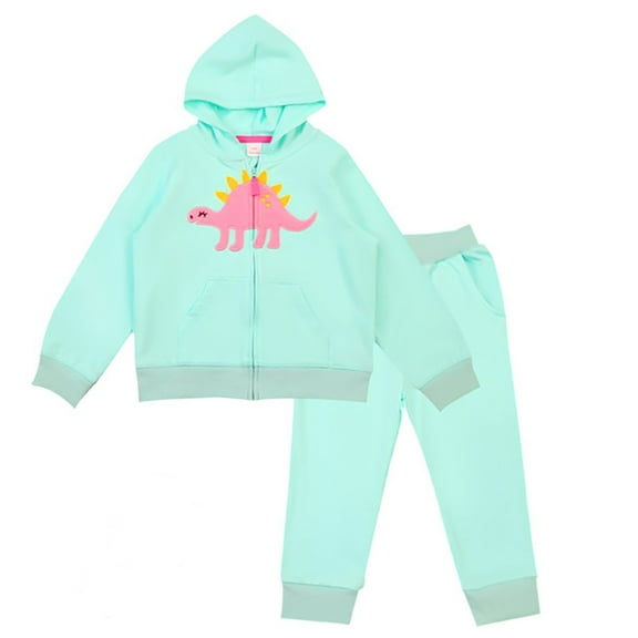 Hienoo Boys Girls Sports Outfits Casual Cartoon Zip-Up Hoodie Sweatpants Set, Sizes 1-5T