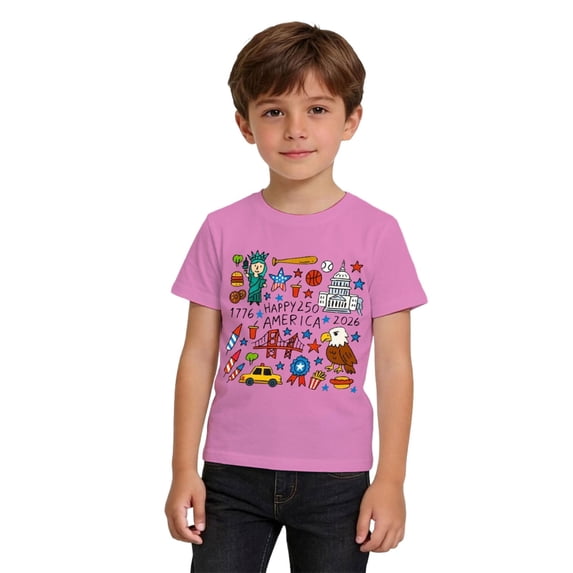 Hienoo Boys Independence Day T-Shirt 4Th of July Short Sleeve Graphic Tee, Sizes 2-13
