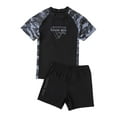 thumbnail image 1 of Hienoo Boys Plus Size Short Sleeve Rashguard and Swim Shorts Quick Dry Bathing Suit, 1 of 8
