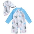 thumbnail image 1 of Hienoo Boys Rash Guard Swimsuit Long Sleeve Swimwear Sunsuit with Sun Hat, Sizes 3M-3T, 1 of 6