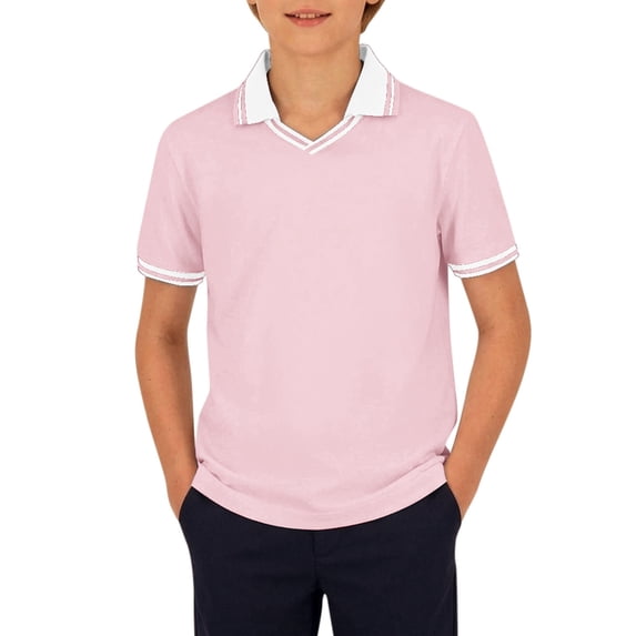 Hienoo Boys Short Sleeve Polo Shirt Summer Casual Breathable Shirt Sports Tee, Sizes 5-14