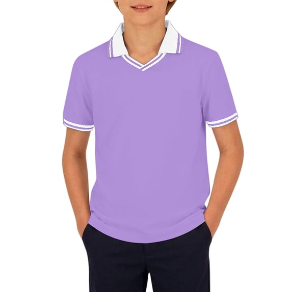 Hienoo Boys Short Sleeve Polo Shirt Summer Casual Breathable Shirt Sports Tee, Sizes 5-14