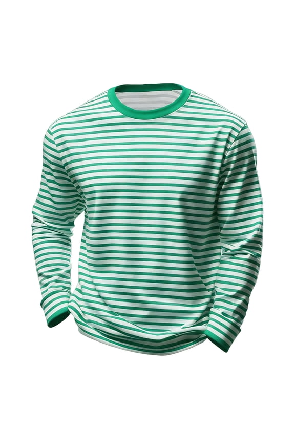 Boys Striped Long Sleeve Crewneck T Shirt Casual Comfortable T-Shirt, Sizes 3-14