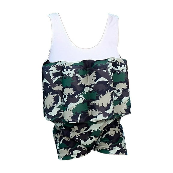 Hienoo Boys Swimwear Life Vest Buoyancy Swimming One-Piece Swimsuit for Kids, Sizes 1-7