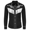 thumbnail image 1 of Hienoo Boys Tassels Long Sleeve Western Shirt Button Down Cowboy Shirt Top, Sizes 4-13, 1 of 3