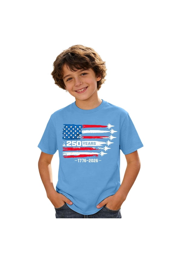 Boys USA's 250Th Anniversary T-Shirt 4Th of July Short Sleeve T Shirt, Sizes 1-13