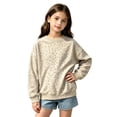 thumbnail image 1 of Hienoo Casual Leopard Graphic Sweatshirts For Girls Fall Long Sleeve Crew Neck Pullover Sweatshirt, 1 of 4