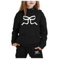 thumbnail image 1 of Hienoo Children's Hoodie Set with Bow Print Toddler Girls Hoodie and Sweatpants Outfits, 1 of 3