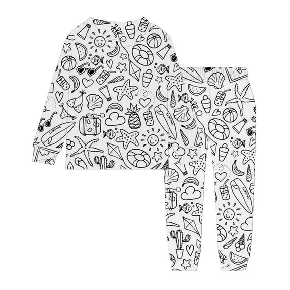 Hienoo DIY Hand Painted Pajamas for Kids Girl's Sleepwear Coloring Homewear Outfits Pj Set