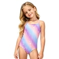 thumbnail image 1 of Hienoo Girl'S Rainbow Colorful One-Piece Swimsuit Quick-Dry Beach Bathing Suit, 1 of 5