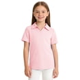 thumbnail image 1 of Hienoo Girls Breathable Shirt Solid Short Sleeve Polo Shirt School Uniform T-Shirt, Pink, 1 of 3