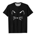 thumbnail image 1 of Hienoo Girls Cartoon Cat Print Crew Neck T Shirt Summer Short Sleeve T-Shirt, Sizes 3-12, 1 of 4