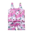 thumbnail image 1 of Hienoo Girls Cartoon Print Life Jacket Sleeveless Buoyancy One-Piece Swimsuit, Sizes 1-6, 1 of 5