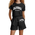 thumbnail image 1 of Hienoo Girls Casual Summer Outfits Letter Print Short Sleeve Tshirt Shorts Set, Sizes 4-14, 1 of 3