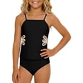 thumbnail image 1 of Hienoo Girls Cut Out Tankini Set Spaghetti Strap Bathing Suit UPF 50+ 2-Piece Swimsuit, 1 of 7