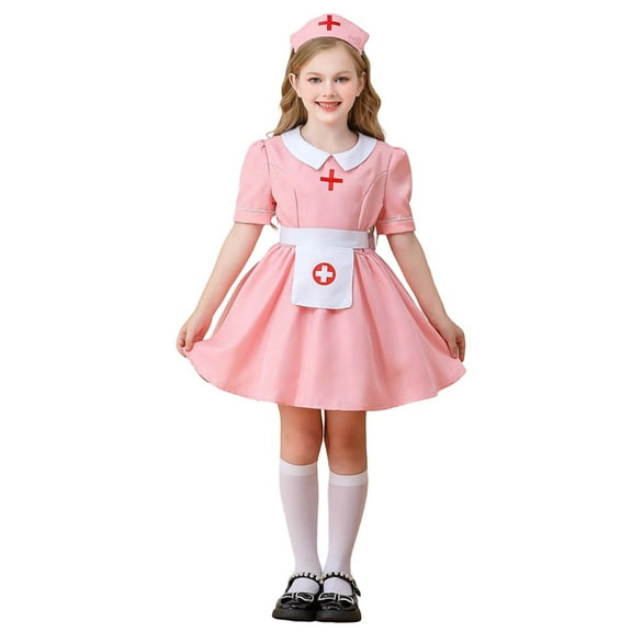 Hienoo Girls Doctor Role Play Outfit Pretend Play Dress Up Performance Set, Sizes 5-12