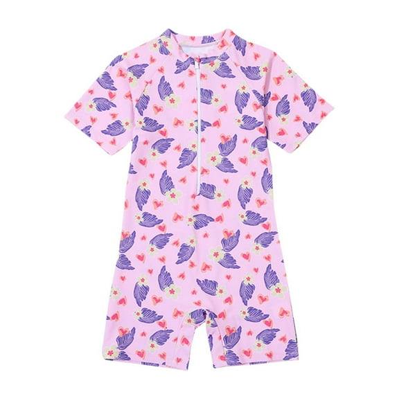 Hienoo Girls Floral One-Piece Swimsuit Quick Drying Rashguard Swimwear Bathing Suit