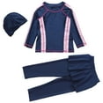 thumbnail image 1 of Hienoo Girls Full Cover Swimwear Long Sleeve Rash Guard Pants Hat Bathing Suit, Sizes 2-15, 1 of 7