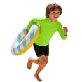thumbnail image 1 of Hienoo Girls Long Sleeve Rash Guard Solid Basic Quick Drying UPF 50+ Swim Shirt, Sizes 3-14, 1 of 3