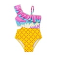 thumbnail image 1 of Hienoo Girls One-Piece Swimsuit Cute Ice-Cream Print Ruffle Bathing Suit Swimwear, Sizes 1-8, 1 of 3