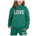 thumbnail image 1 of Hienoo Girls Outfits Letter Print Casual Hoodie and Jogger Pants Sweatsuit, Sizes 12-13, 1 of 3