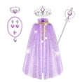 thumbnail image 1 of Hienoo Girls Party Outfits Star Wand Glitter Headband Cape Birthday Dress Up Cloak, 1 of 3
