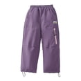 thumbnail image 1 of Hienoo Girls Performance Snow Pants Lined Zip Pocket Pants Elastic Waist Trousers, 1 of 8
