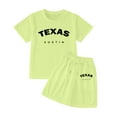 thumbnail image 1 of Hienoo Girls Summer Outfits Letter Print Short Sleeve T Shirt and Shorts Set, Sizes 4-14, 1 of 3