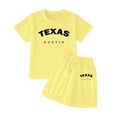 thumbnail image 1 of Hienoo Girls Summer Outfits Letter Print Short Sleeve T Shirt and Shorts Set, Sizes 4-14, 1 of 3