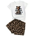 thumbnail image 1 of Hienoo Girls Summer Outfits Short Sleeve Leopard Graphic Tee Shorts Set, 1 of 7