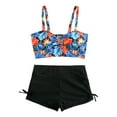 thumbnail image 1 of Hienoo Girls Swimsuit Tropical Print Bikini Top & Boyshorts Bathing Suit, Sizes 11-12, 1 of 6