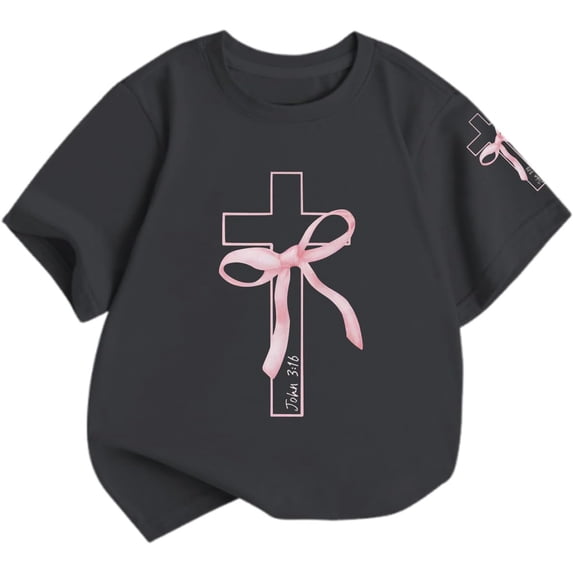 Hienoo Girls T-Shirt Summer Short Sleeve T Shirt Top Casual Crew Neck Tshirt, Sizes 2-14