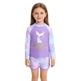 thumbnail image 1 of Hienoo Girls Two Piece Swimsuits UPF 50+ Long Sleeve Rash Guard Boyshorts Bathing Suit, 1 of 8