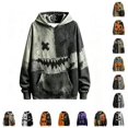 thumbnail image 1 of Hienoo Halloween Distressed Patchwork Hoodie For Boys Fall Long Sleeve Hooded Sweatshirts 1-16 Years, 1 of 4