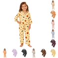 thumbnail image 1 of Hienoo Halloween Graphic Pajama Set For Girls Long Sleeve Buttons Shirts Pants Pajamas 3-14 Years, 1 of 5