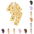 thumbnail image 1 of Hienoo Halloween Graphic Pajama Set For Girls Long Sleeve Buttons Shirts Pants Pajamas 3-14 Years, 1 of 5