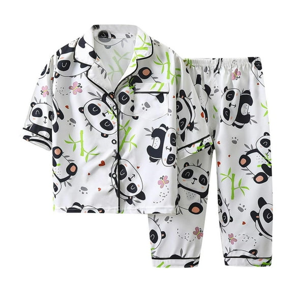 Hienoo Infant Boy's Pajama Sets Cartoon Print Long Sleeve Shirt Pants Homewear Sleepwear