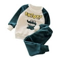 thumbnail image 1 of Hienoo Infant Boys Flannel Pajamas Cartoon Cute Long Sleeve Top and Pants Sleepwear Set, 1 of 2