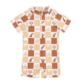 thumbnail image 1 of Hienoo Boys One-Piece Swimsuit Short Sleeve Zip-Up Rash Guard Bathing Suit Swimwear, 1 of 6