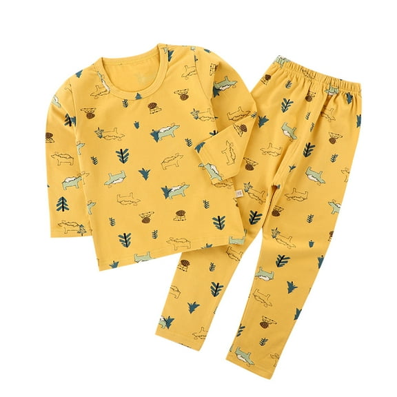 Hienoo Infant Boys Pajamas Cartoon Long Sleeve Top Pants Sleepwear Set, 2-Piece