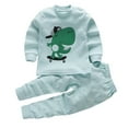 thumbnail image 1 of Hienoo Infant Boys Pajamas Cartoon Prints Long Sleeve Top and Pants Child Sleepwear Set, 1 of 2